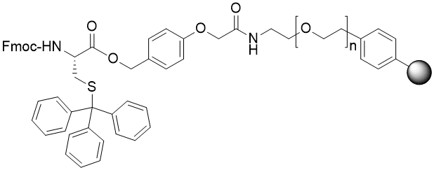 Fmoc-Cys(Trt) TentaGel R HMPA resin (0.15 - 0.22 mmol/g, 90 mm mesh)