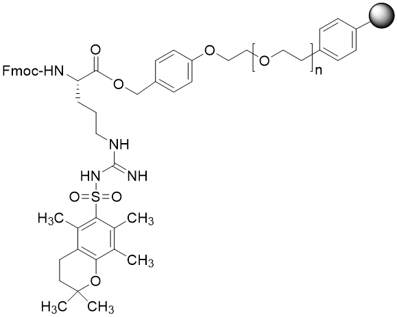 Fmoc-Arg(Pmc) TentaGel R PHB resin (0.15 - 0.22 mmol/g, 90 mm mesh)