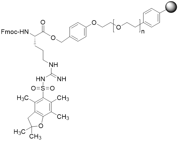 Fmoc-Arg(Pbf) TentaGel R PHB resin (0.15 - 0.22 mmol/g, 90 mm mesh)