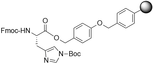 Fmoc-His(Boc) Wang resin LL (0.2 - 0.35 mmol/g, 100 - 200 mesh)