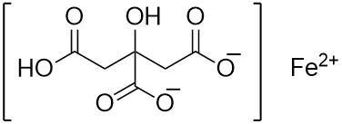 Ferrous citrate dibasic, Purified powder, Microbial tested, Aerobic Plate Count: &le; 103, Yeast and Mold Count: &le; 102 cfu/g, Total Coliforms: Negative